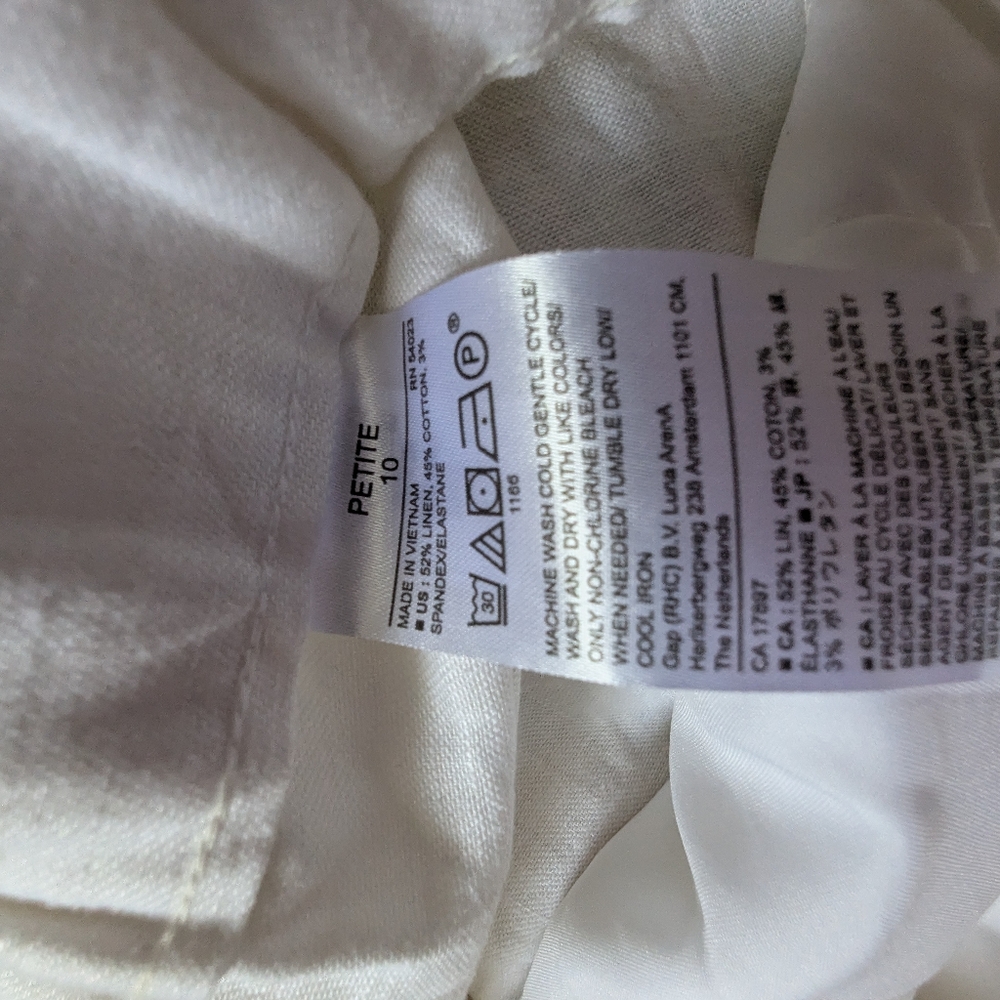 Sold!!!!NWD Banana Republic White Linen Blend Pants 10 Wide Leg B Coastal*Flaws* - Picture 3 of 11
